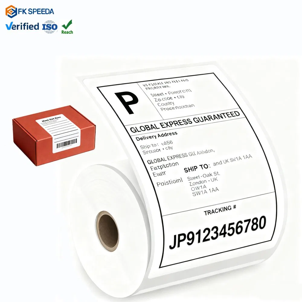 Thermal Printer Label Clear Adhesive Box Brand Cosmetic Tube Roll Paper Custom Printing Logo Packaging Labels Sticker