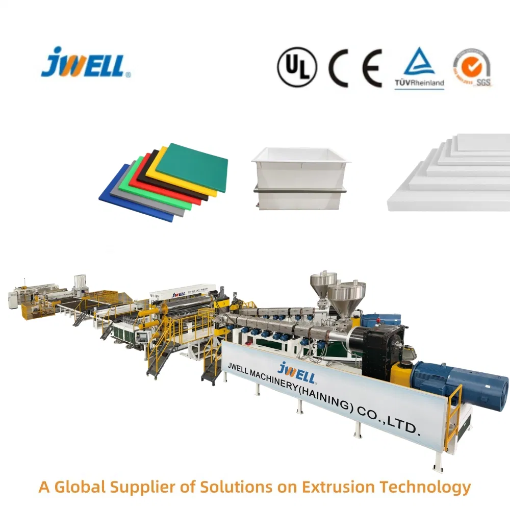 Jwell Plastic Colored 3 to 30mm Foamed Textured ABS PVDF Plate Mono Multi-Layer Sheet Polyethene PVC PP PE HDPE Thick Board Extrusion Line for Outdoor Furniture