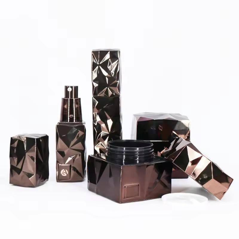 Wholesale Custom Luxury Unique Design Heavy Wall 45ml 75ml Cosmetic Lotion Bottles Body Butter Jars Packaging Containers Set for Skincare Hair Cream Conditioner