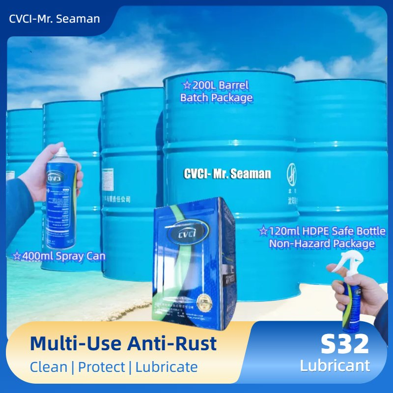 Non-Hazard 120ml High-Density HDPE Safety Packaging S32 Multi-Use Rust Remover Lubricant, China Vci Anti-Rust Oil, Water-Based Concentrate Anti-Rust Liquid