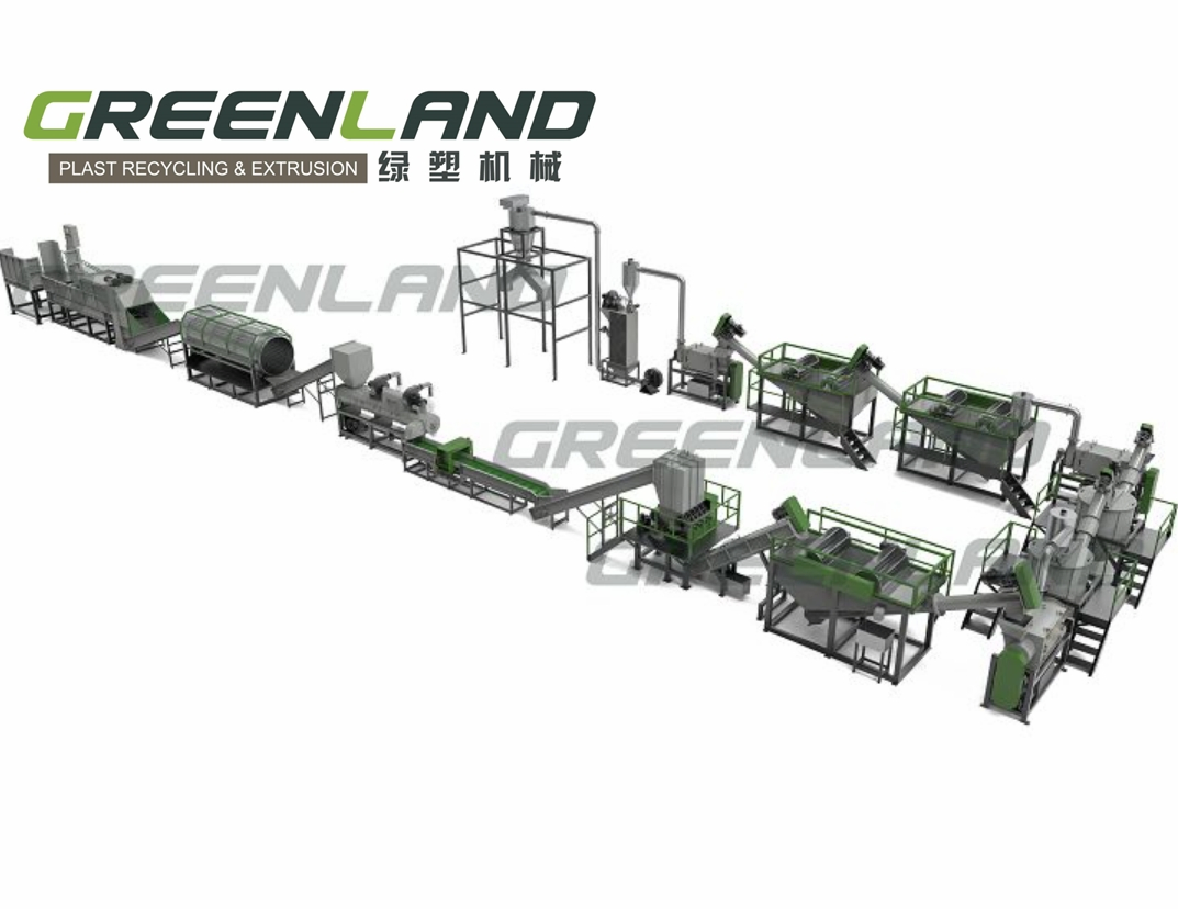Greenlandplast Waste Pet Bottle Recycling Machine Pet Flakes Washing Recycling Line Plastic Washing Line