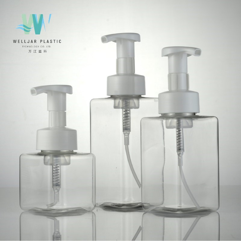 240ml Square Plastic Pet Foam Pump Bottle