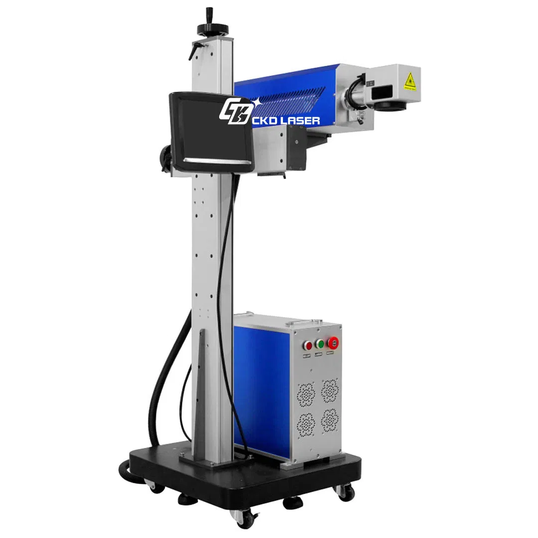 Flying Laser Marking Engraving Coding Machines for Pet Bottle Neck of Bottled Water: Production Date Expiration Date (for ultra-high-speed applications)