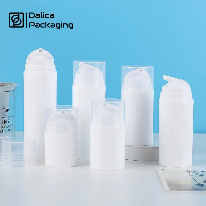 China Supplier Good Price Empty Popular Round White Recycled PP Airless Pump Bottle for Facial Cleaner Lotion Serum 30ml/50ml/80ml/100ml/120ml/150ml/200ml