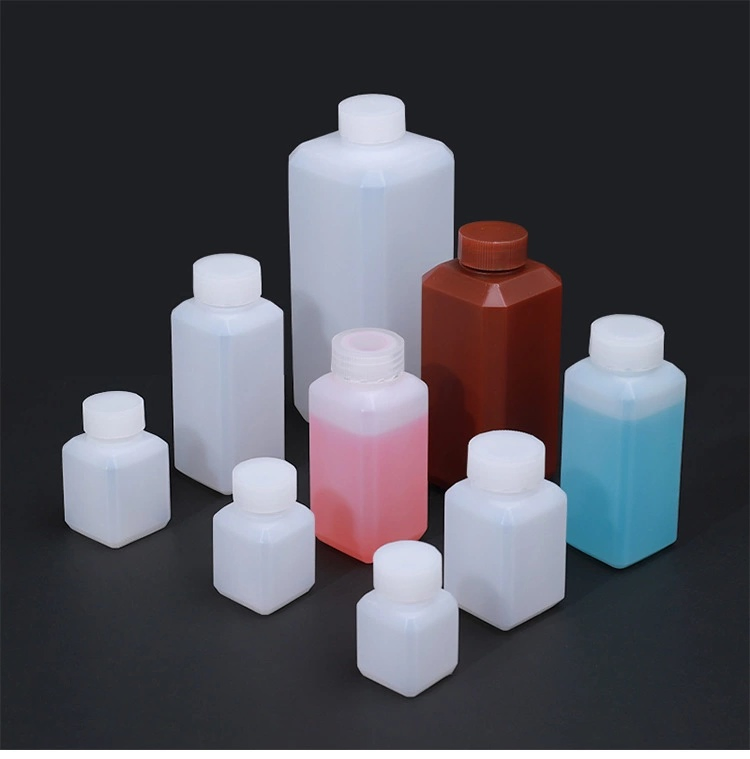 Square Shaped HDPE Pharmaceutical Capsule Pill Bottle Plastic Tablet Bottles 500ml 60ml Medicine Vitamin Supplement Containers