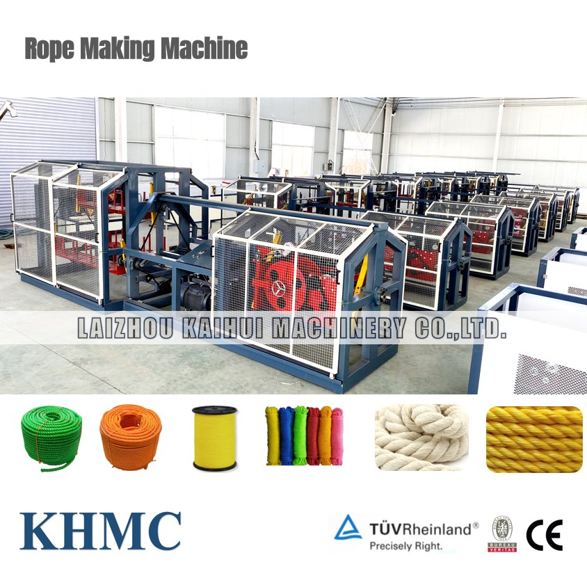 3-32mm 3/4 Strands HDPE Pet Rope Twisting Machine M33/M44/M55/M66/M77 Plastic Rope Making Machine 4X3 Pay-off Bobbins Rope Making Machine
