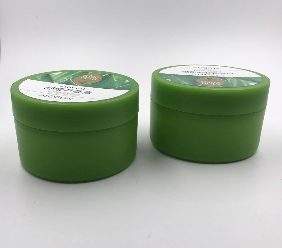 Custom PP Plastic Cosmetic Container Plastic Jar 50ml Green Aloe Vera Gel Jar