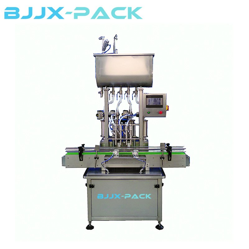 Four Nozzles Automatic Toner Cream Piston Filler Filling Capping Labeling Machine for Plastic Bottle Lotion Sauce Fill Equipment