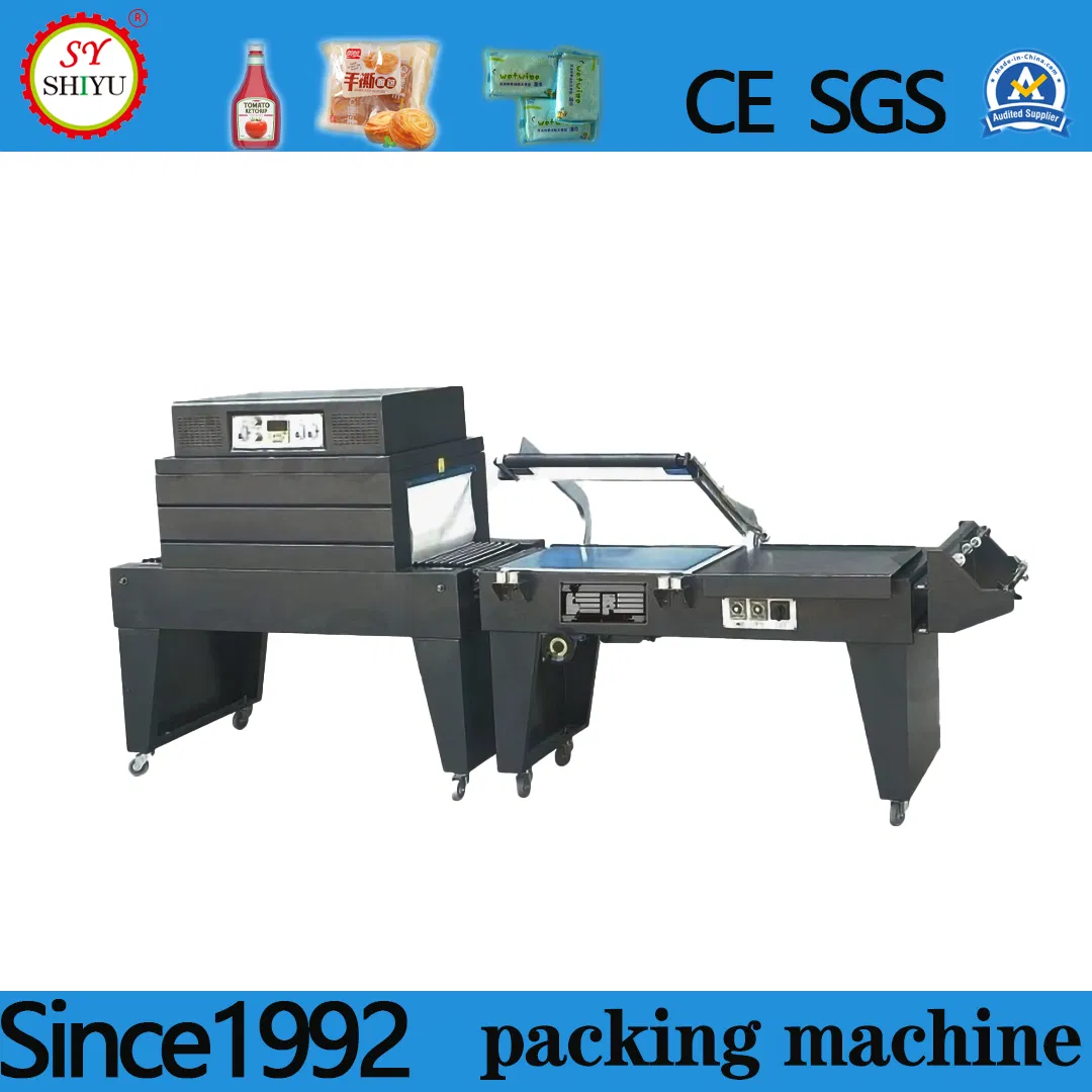 Automatic PE PVC POF Plastic Bottle Shrink Sleeve Tunnel Thermal Contracting Wrapping Sealing Cutting Packing Machines