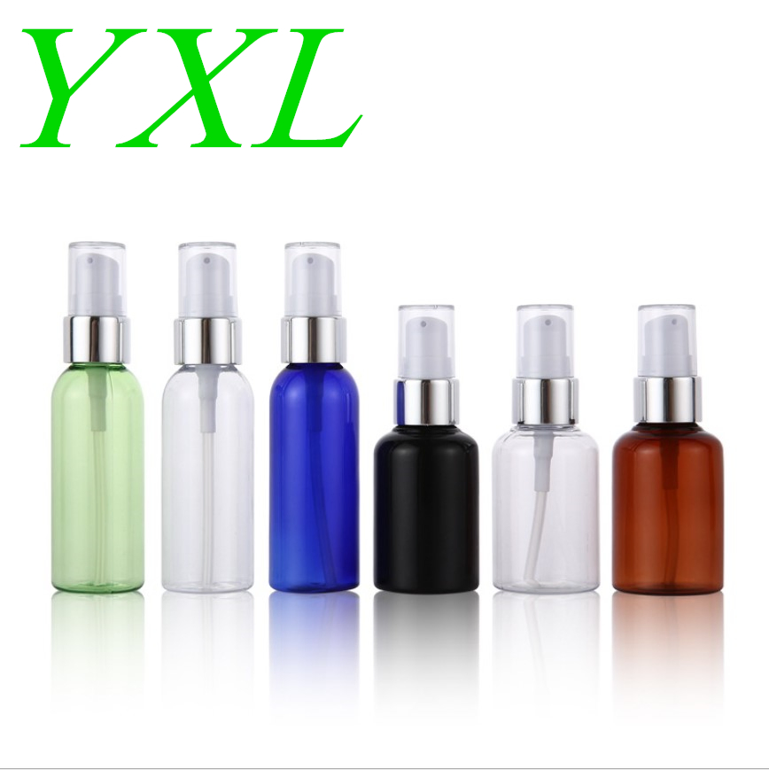 50ml Luxury High Quality Aluminum Powder Pump Lotion Bottle Shower Gel Shampoo Sample Trial Package Travel Points Cosmetic Packaging Lotion Bottle