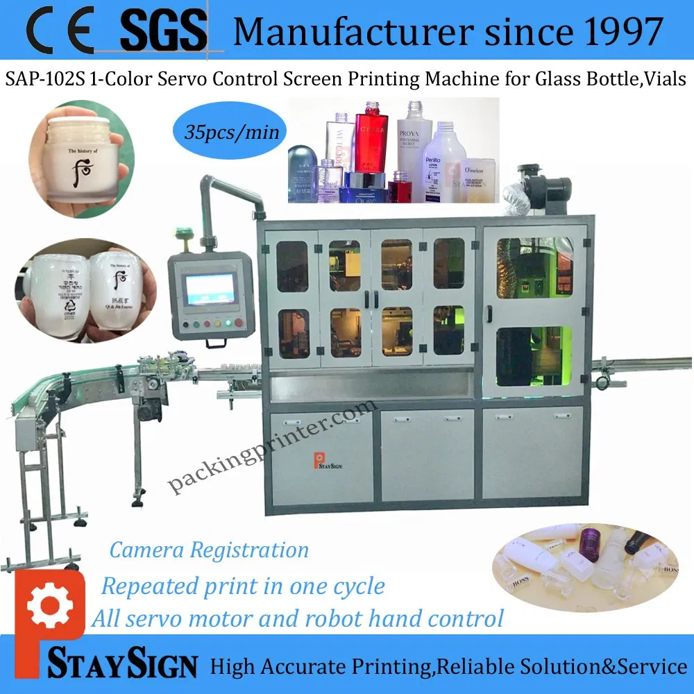 Sap-102s Automatic Silk Screen Printing Machine for Glass and Plastic Bottle
