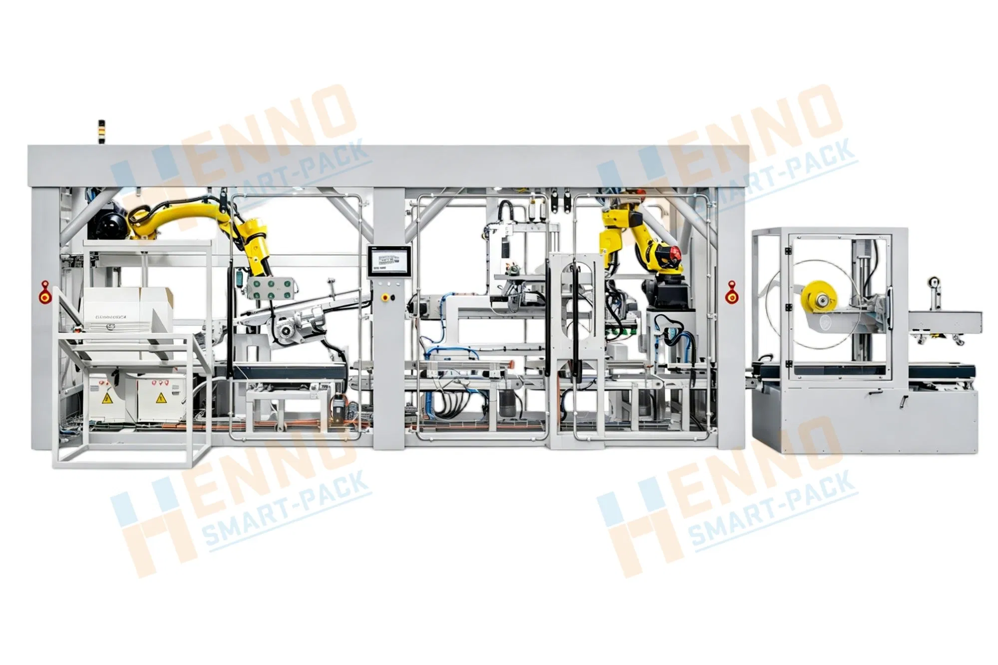Box Carton Four-Axis Robot Packer Packing Machine for Jelly and Salad and Raw Sugar Plastic Bottle Production Line Case Packaging