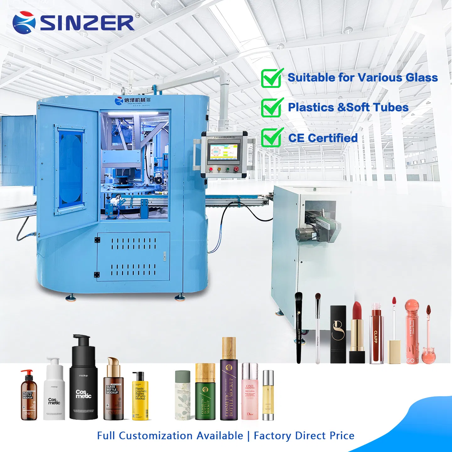 High-Efficiency Multi-Color Cylindrical Screen Printing Machine with Corona Treatment for Plastic Tubes Containers
