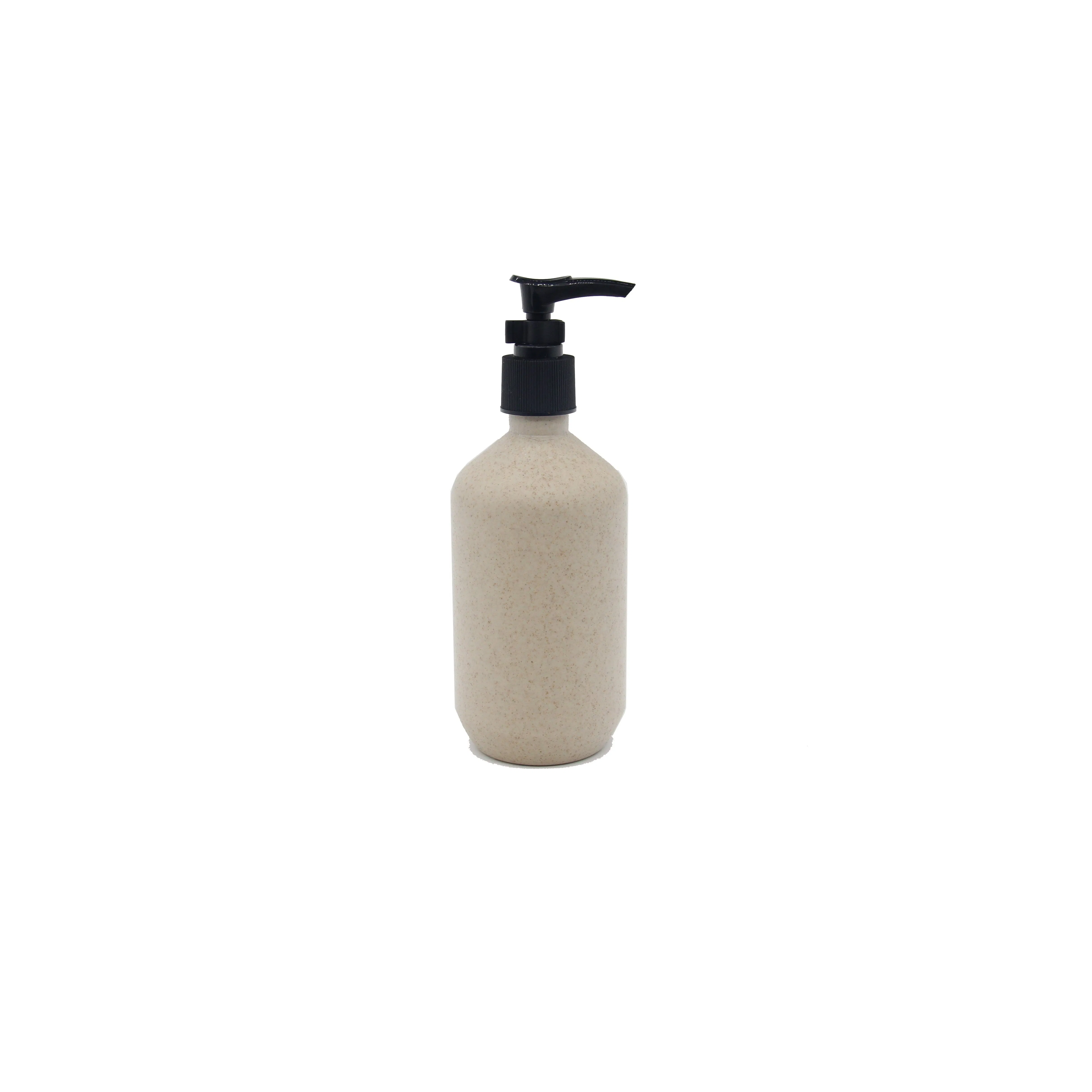 Good Quality Custom Logo Wheat Straw Plastic Cosmetic Packaging Shampoo Pump Bottle
