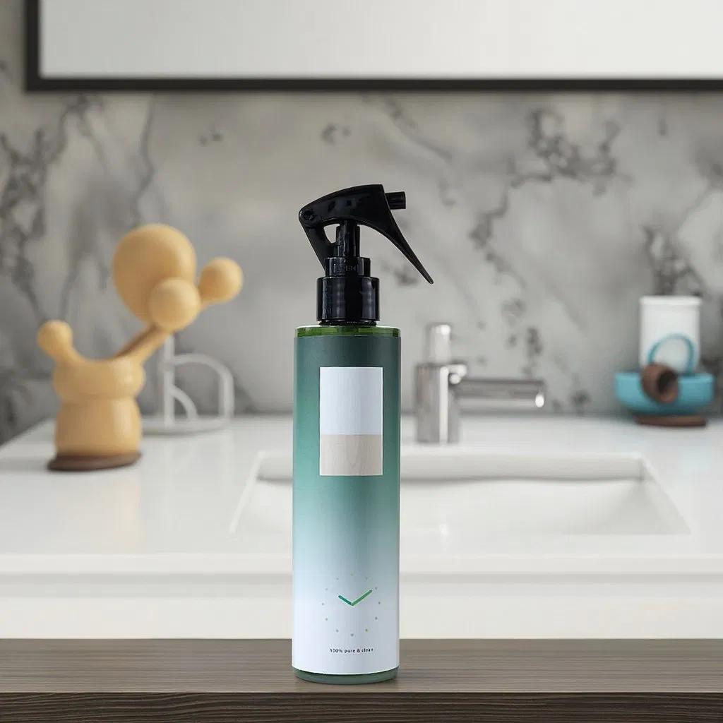 200ml Pet Plastic Flat Shoulder Spray Gun Bottle Pump Seal for Lotions Shampoo Face Masks Logo Printing Industrial Packaging