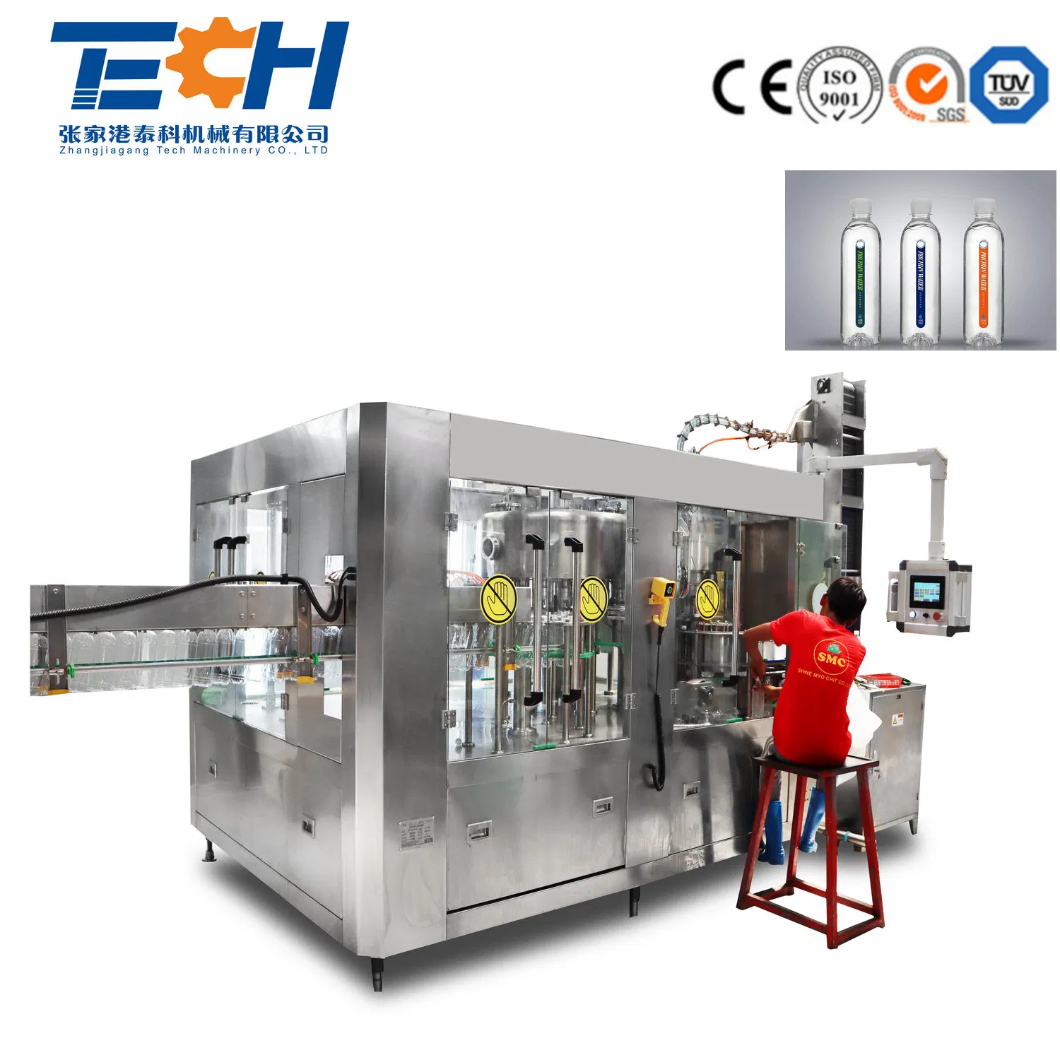 Full-Automatic Liquid Drinking Pure Mineral Water Beverage Bottling Filler Filling Machine for Pet Bottle