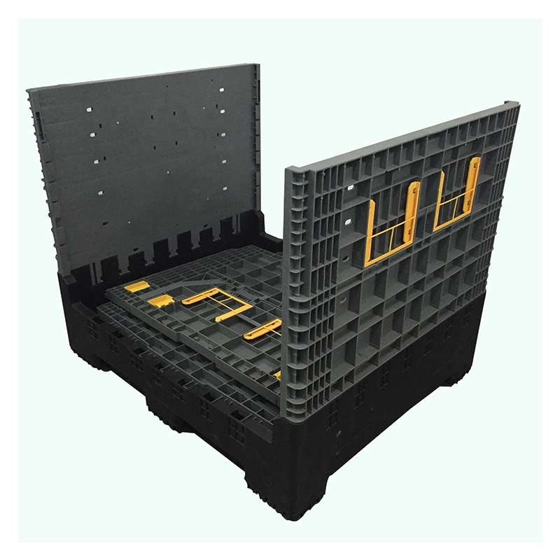 Foldable HDPE Plastic Boxes Collapsible Pallet Plastic Container Durability Stackable Stillage