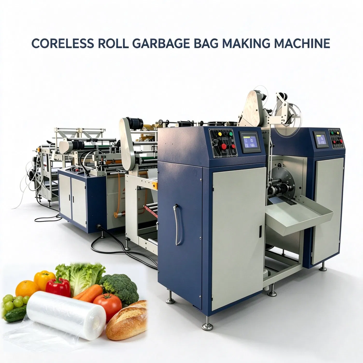 HDPE LDPE Plastic on-Roll Trash Bag Making Machine with Perforation & Coreless Rewind