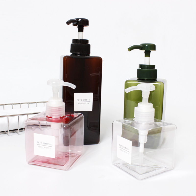 100/150/250/280/450/650ml Square PETG Lotion Bottle with Pump, Travel Refill Bottle for Body Wash, Shampoo & Hand Soap