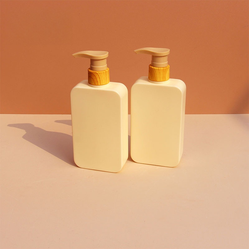 250ml 300ml 400ml Square HDPE Pump Plastic Bottle for Hair Care Body Lotion Shampoo Packaging