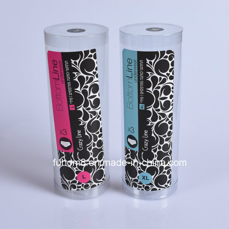 Clear PP/PVC/Pet Plastic Cylinder Packaging Box for Garment Underwear
