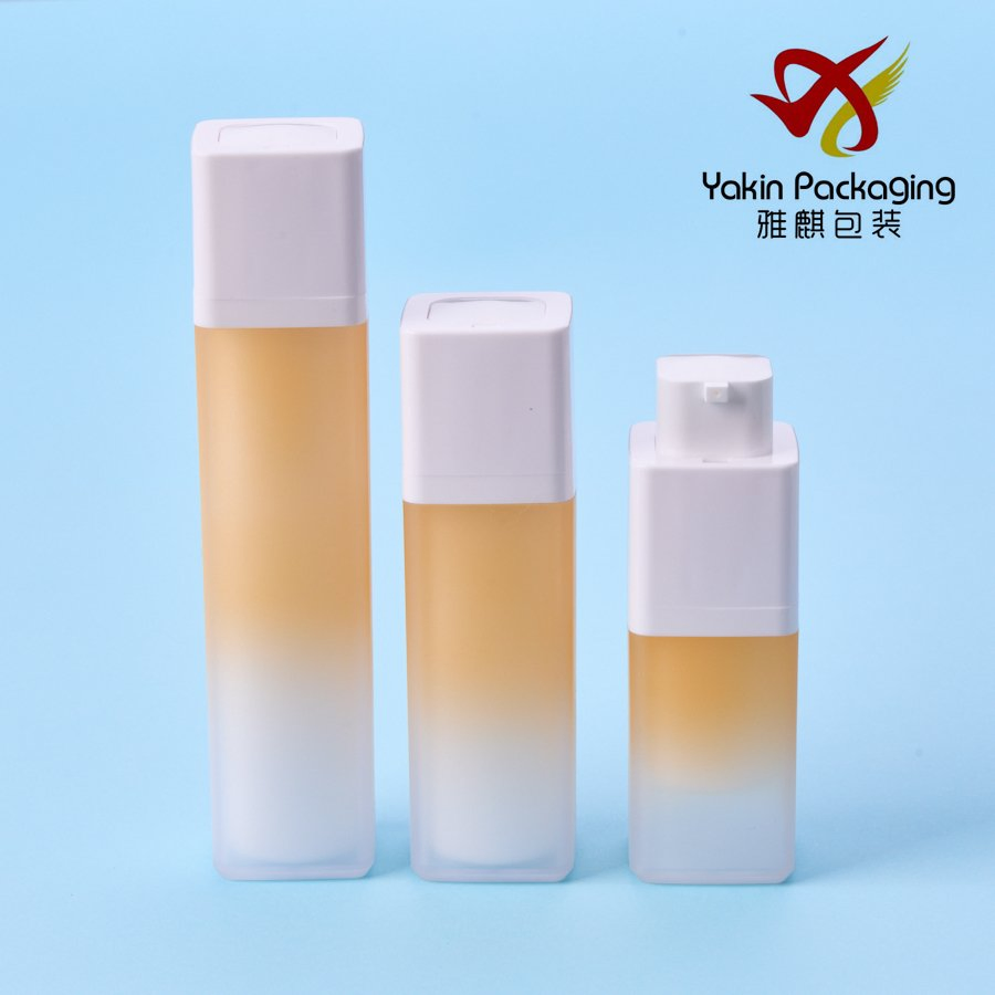 High-End Custom 2-Layer Square Vacuum Airless Pump Bottle for Luxury Skincare