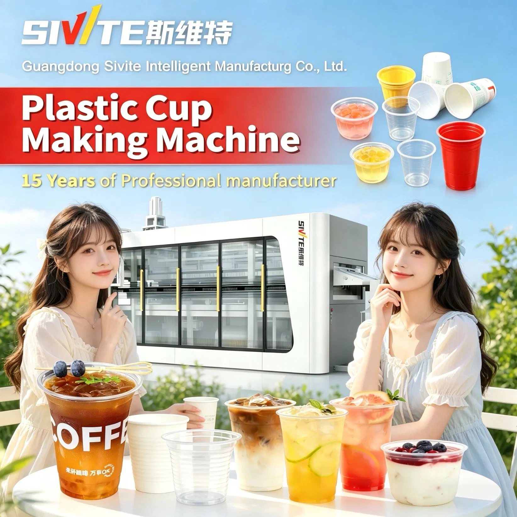 Customization Safe and Reliable Working Sivite Plastic Cup Making Machine for Plastic Container Processing Factory