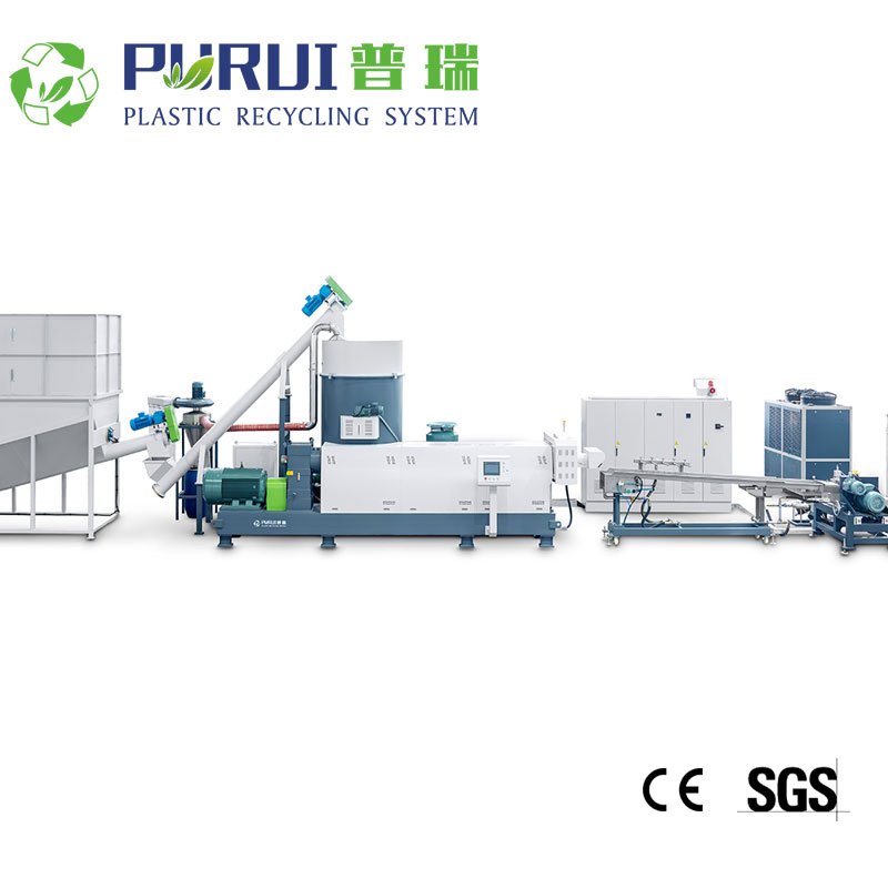Constant Rotational Speed Shock Absorbing Base Efficient Pet Bottle Flakes Pelletizing Machine