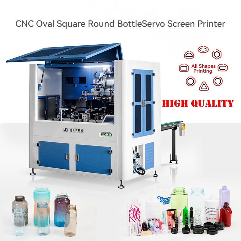 High Cost-Effective PLC System Control Plastic Bottle Glass Jar Automatic Servo Silk Screen Printer Printing Machine with LED UV Curing