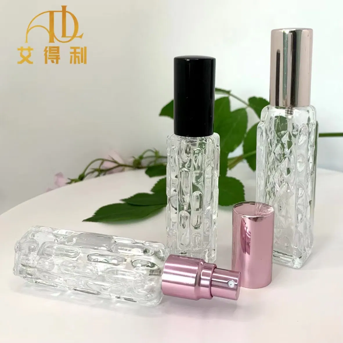 Long Popular Clear Empty Glass Perfume Pump Bottle
