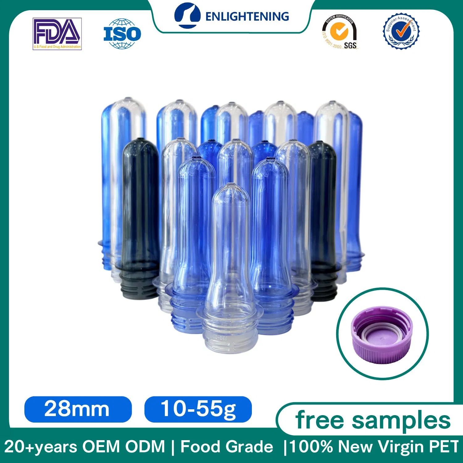 Factory Price Eco-Friendly Plastic Bottle Preform 28mm for Carbonated Beverage Factory Pco 1881 BPA Free Custom OEM ODM Manufacturer for