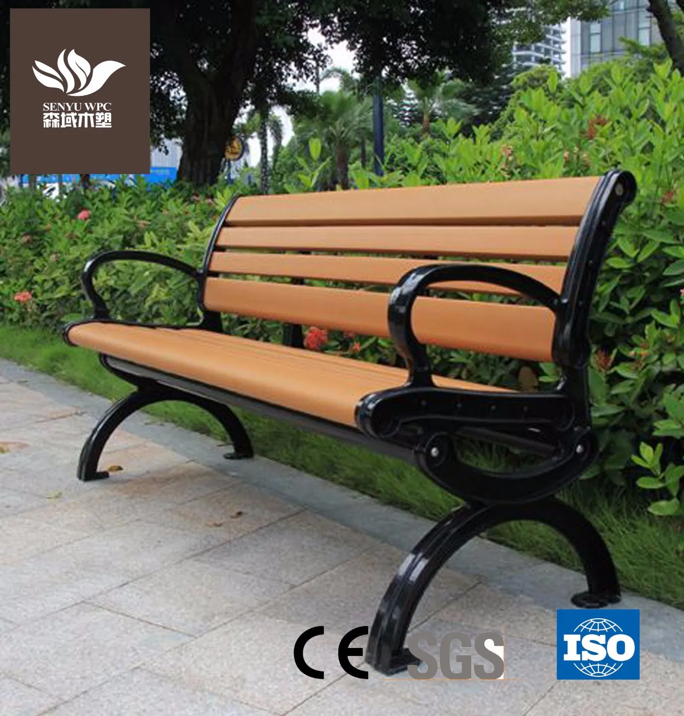 Rustic Recycle Plastic HDPE WPC Outdoor Garden Patio Benches Seating