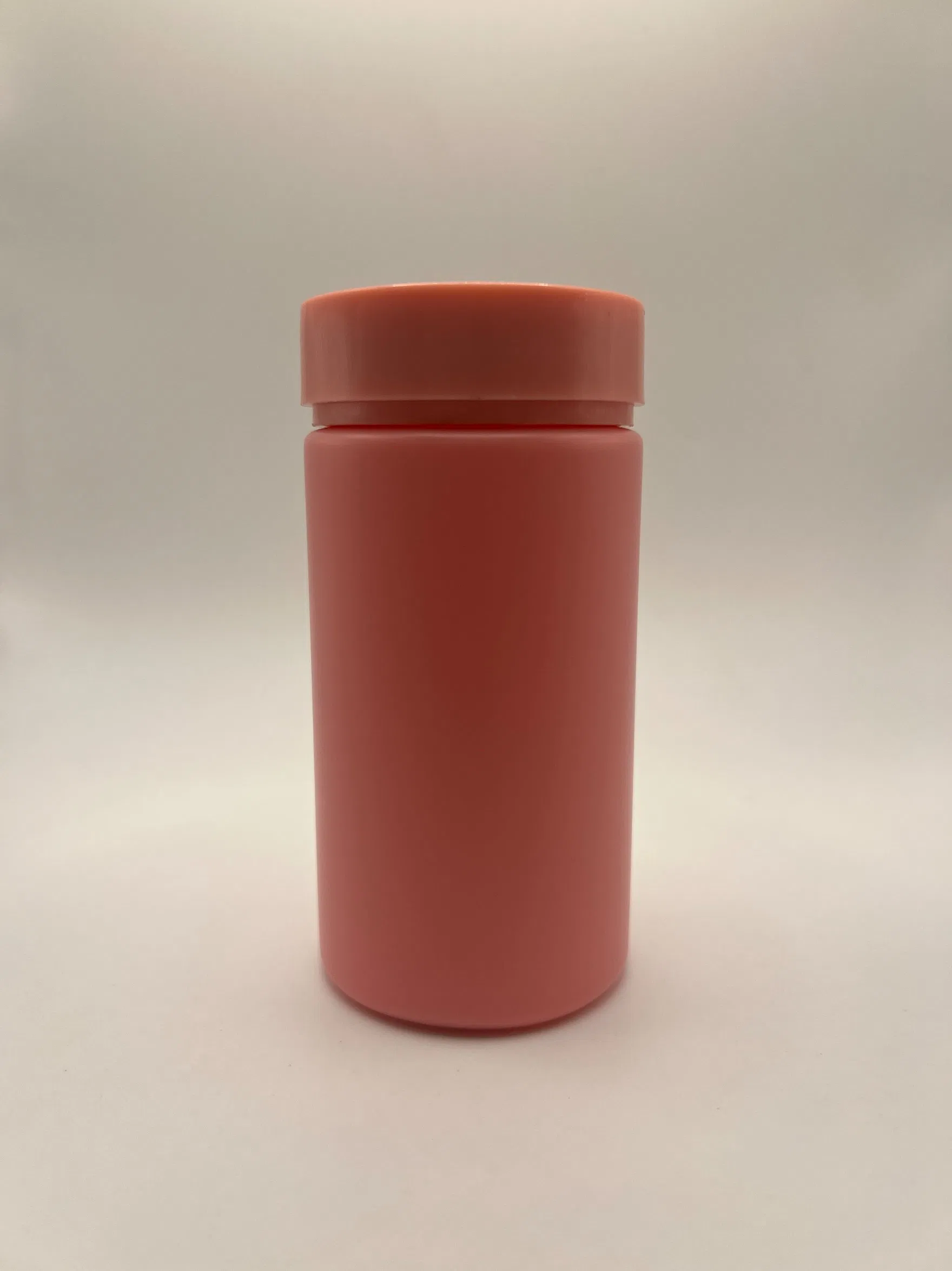 HDPE Pink Plastic Bottle with Double-Layer Lid for Health Products