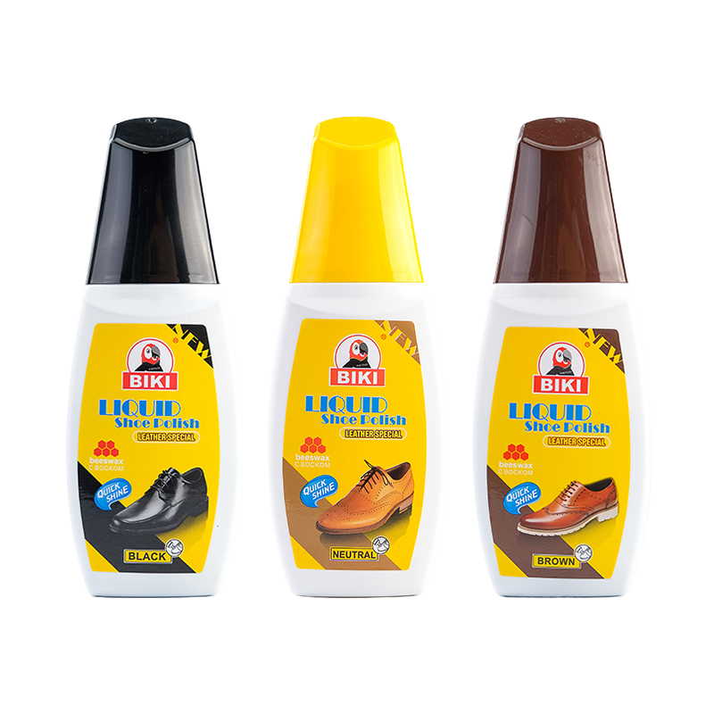 Biki Professional 75ml Leather Shiner Plastic Bottle Liquid Shoe Polish