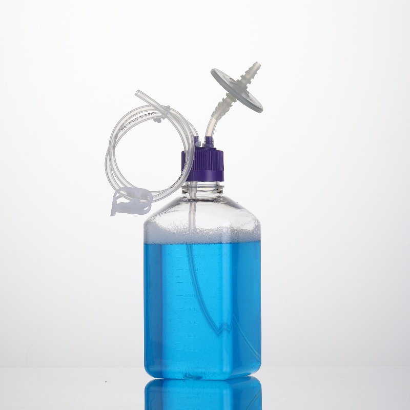 Medical Supplier Plastic 2-Port Cap PETG Single-Use Bottle Assembly System