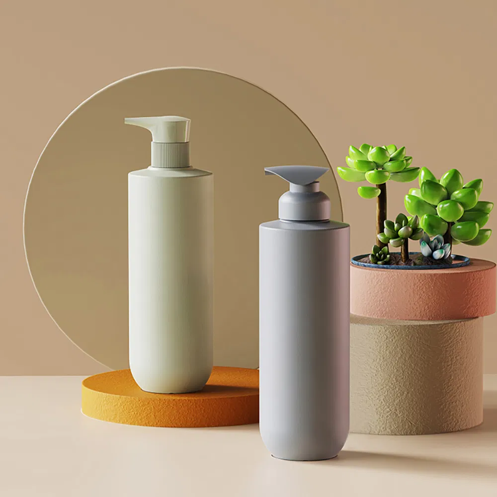 500ml PE Plastic PP Pump Bottle Empty Plastic Shampoo Bottle with Screw Cap