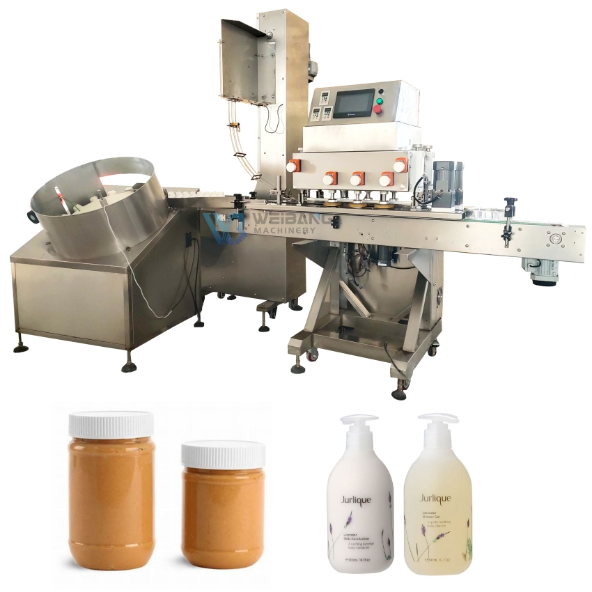 Automatic Shampoo Shower Gel Plastic Pump Cap Bottle Capping Machine