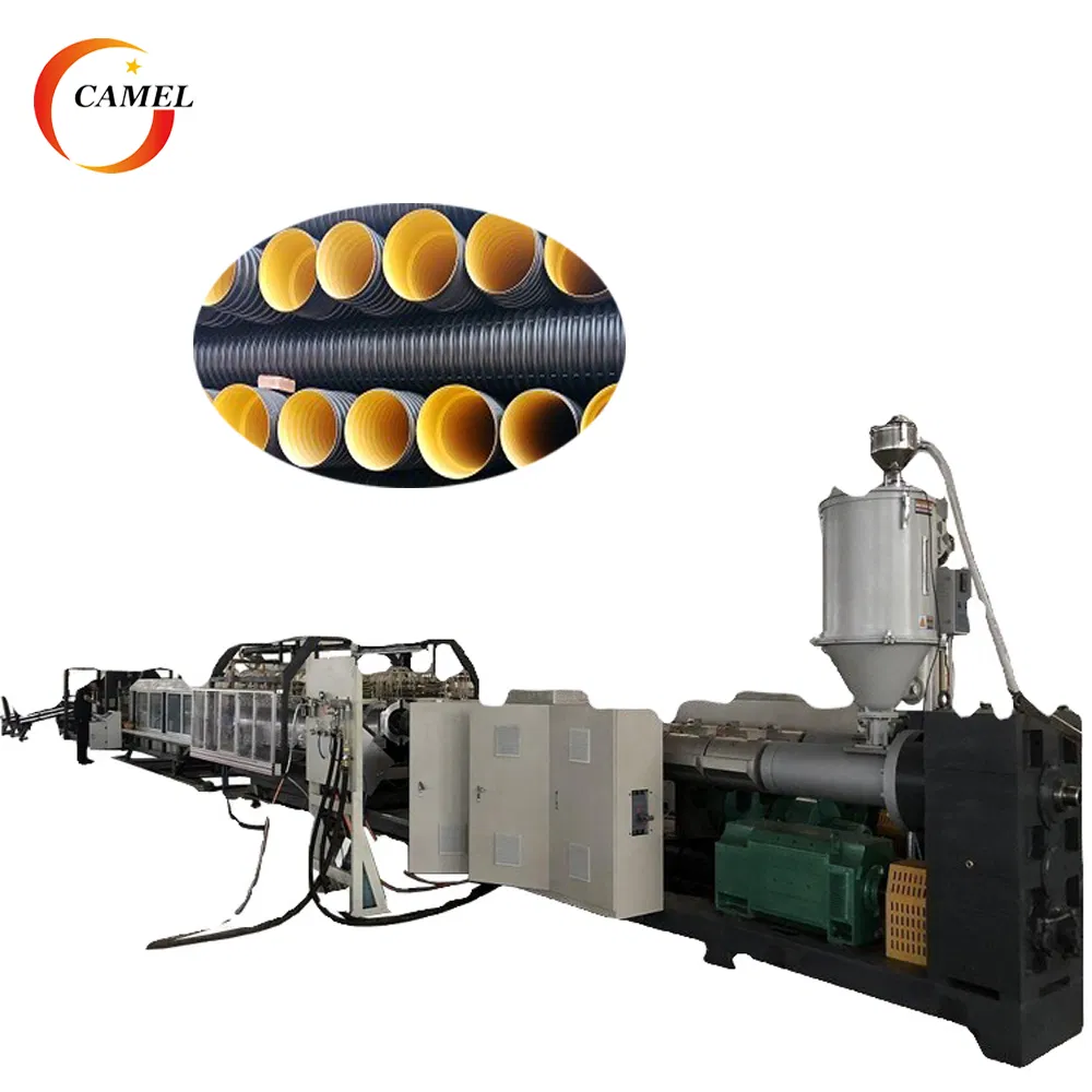 HDPE Double Wall Corrugated Plastic Pipe Extrusion Line with Single Screw Extruder