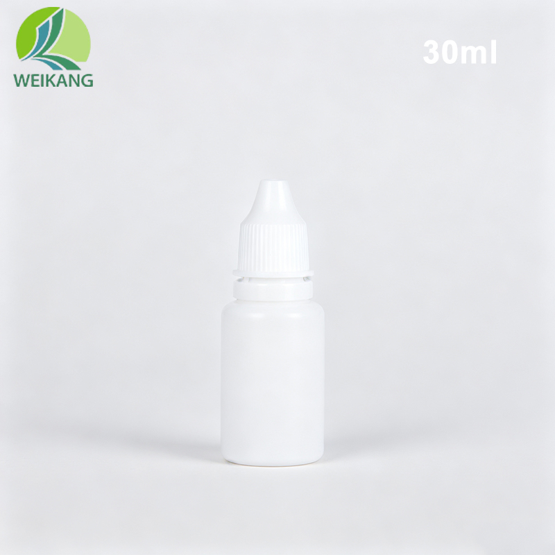 HDPE Plastic Eye Dropper Bottle, Squeezable White Dropper Container, Medical Eye Drops Bottle