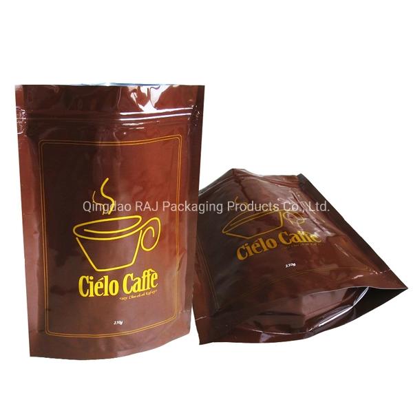 Competitive Manufacturer Food Kenya Coffee Bean Plastic Packaging Packing Flat Bottom Stand up Pouch Bags