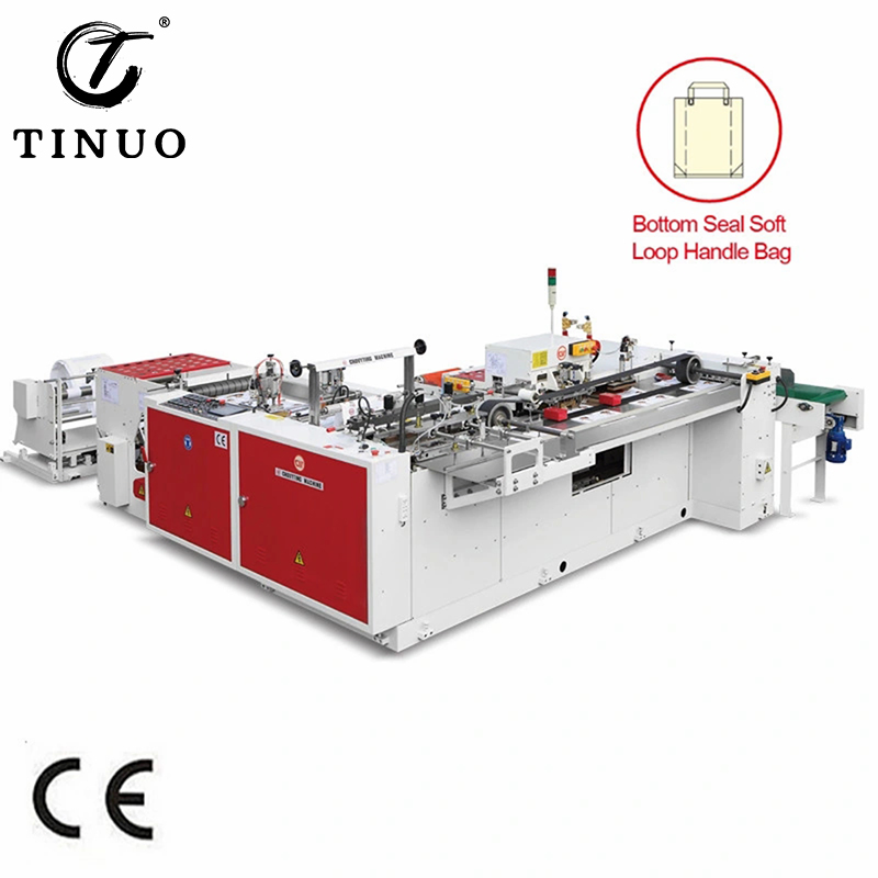 High Speed Automatic Plastic HDPE LDPE Flexible Loop Shopping Bag Maker Machine