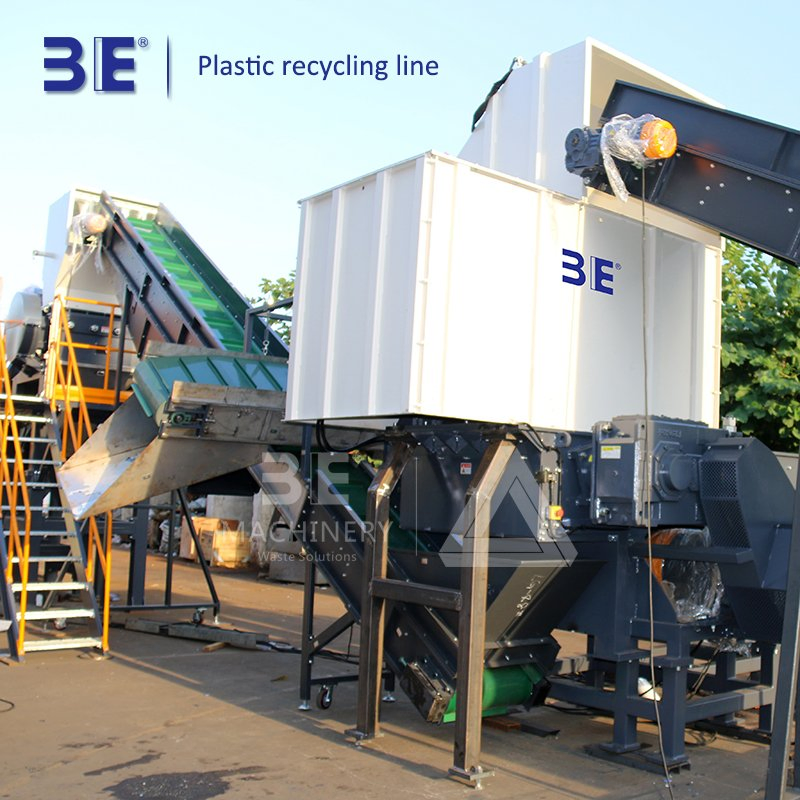 High Efficient Plastic Recycling Single Shaft Shredder & Plastic PP/PE/HDPE/LDPE/PVC Recycling Line