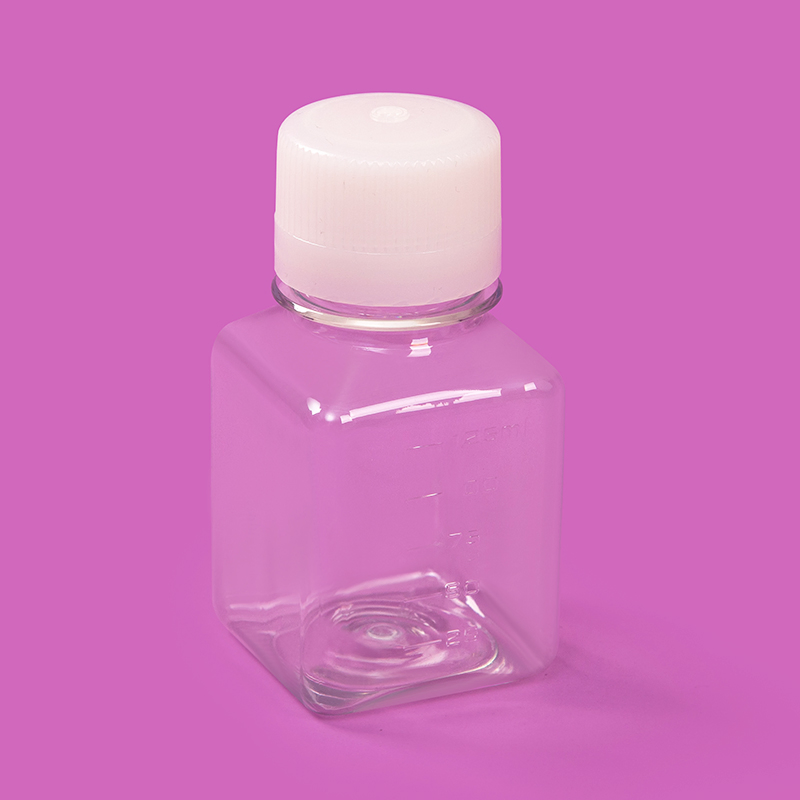 Laboratory Consumables 30ml 60ml 125ml 250ml 500ml 1000ml Pet Plastic Square Media Bottle