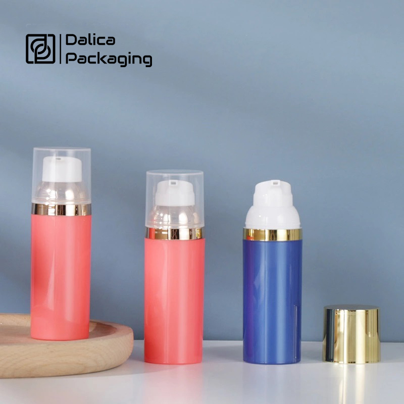 Low MOQ 30ml 50ml 75ml 100ml Round Custom Color Eco-Friendly PP Plastic Airless Pump Lotion Serum Cream Bottle