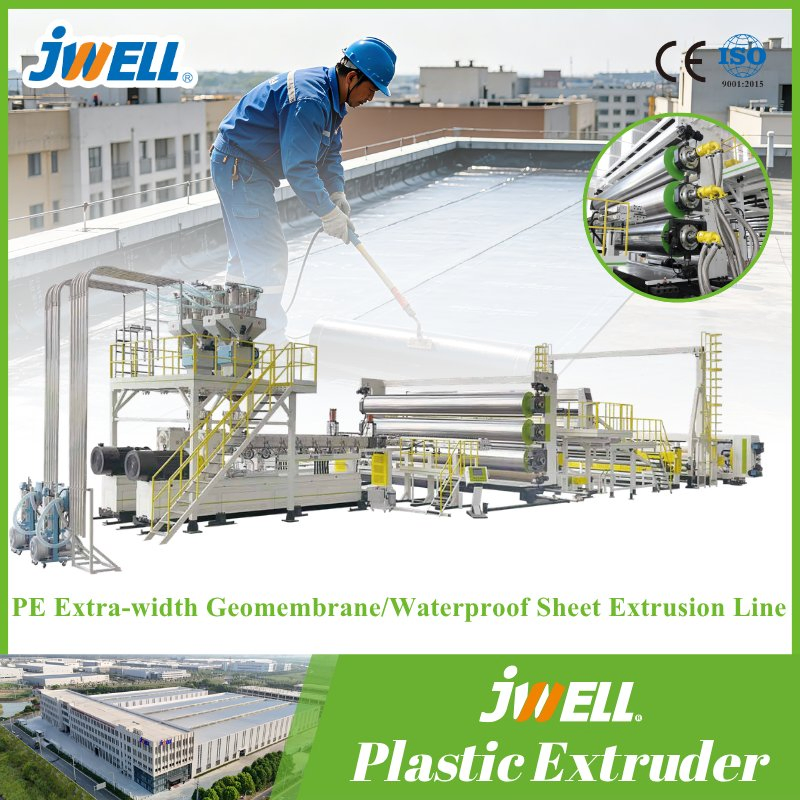 Jwell PVC WPC PP Pet PS PC Tpo PMMA TPU ABS EVA HDPE Sheet Profile Film Plate Coil Board Plastic Twin Screw Production Line Extrusion Making Machine Extruder