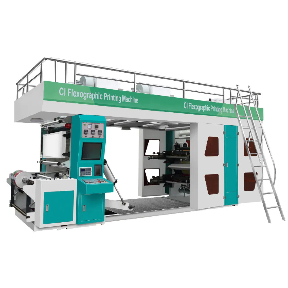 Central Drum PE HDPE LDPE Flexographic Printing Machine Ci Four Colors High Speed Flexo Printing Machine
