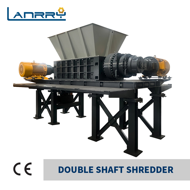 Double Shaft Recycling Machine Equipment Waste Plastic LDPE PE Pet Bottle Tire Wood Cable Metal Shredder