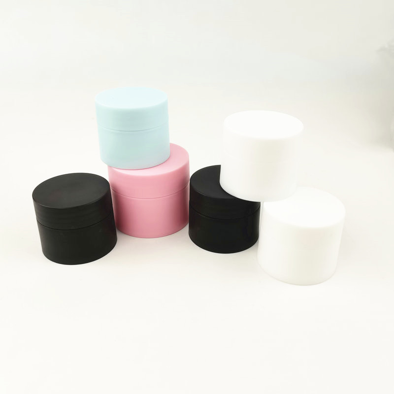 10g Small Frosted Plastic Cosmetic Jar Packaging Empty Double Wall Matte Plastic Jars