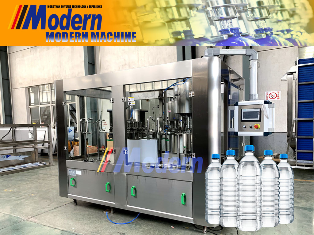 Automatic 3in1 No Carbonated Drink Juice Drinking Mineral Water Pet Bottle Filling Machine Bottled Pure Water Flavoured Water Bottling Packing Machine