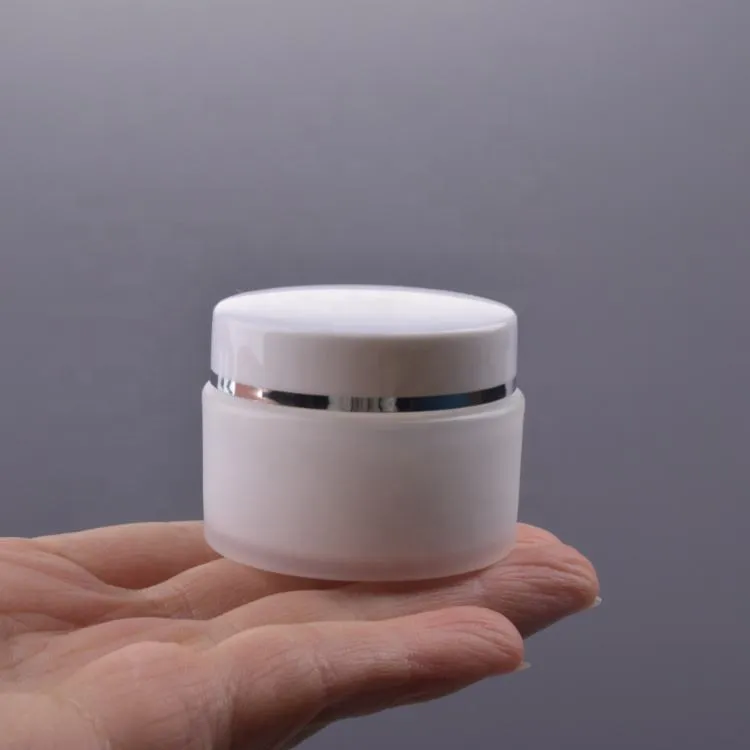 Empty White Double Wall Frosted Plastic Packaging Container PP Cosmetic Cream Jar